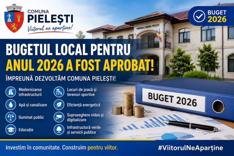 Pielești continuă dezvoltarea: Bugetul local pentru anul 2026 și Programul anual al achizițiilor publice au fost aprobate